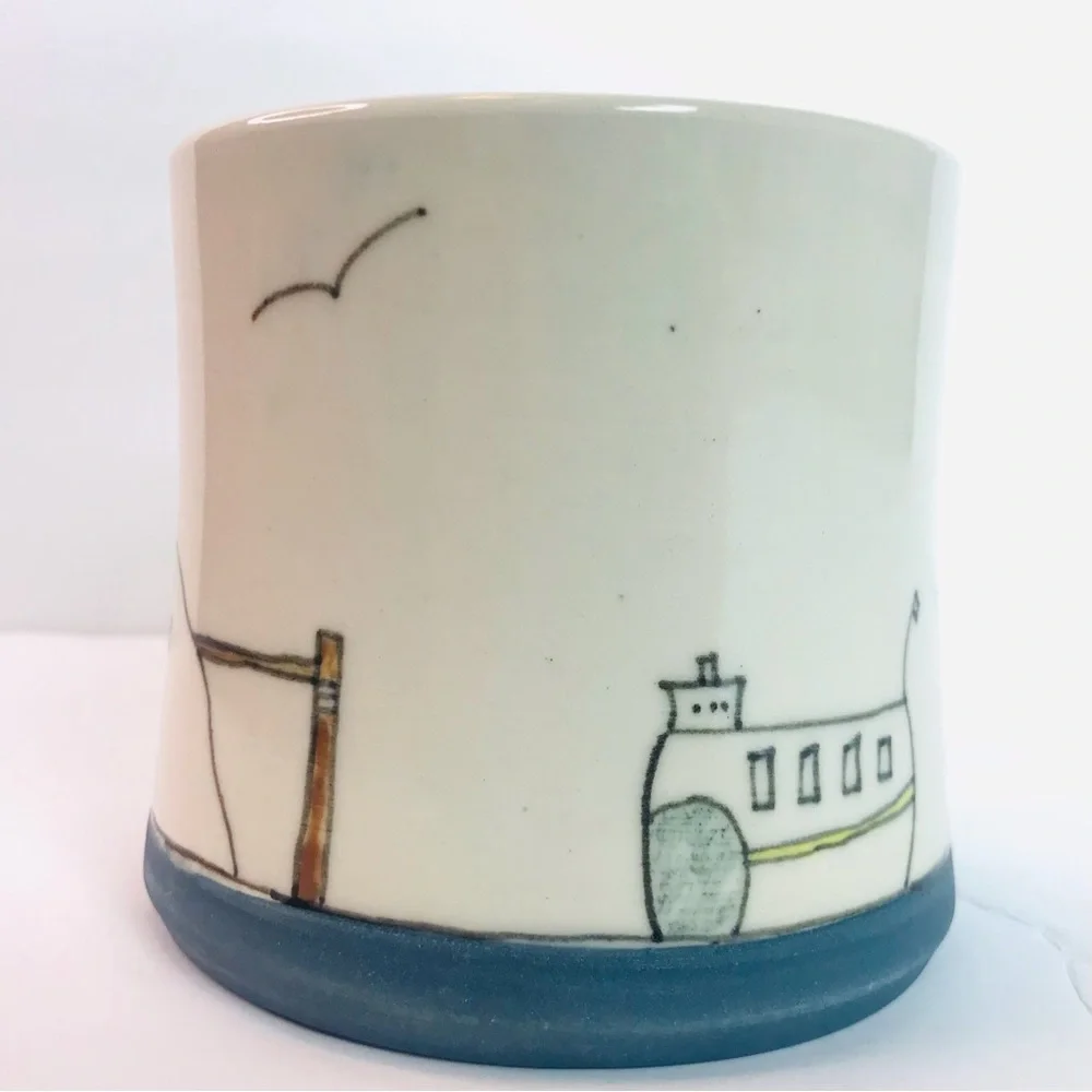 Downing Pottery Bainbridge Island Mug in Dark Blue